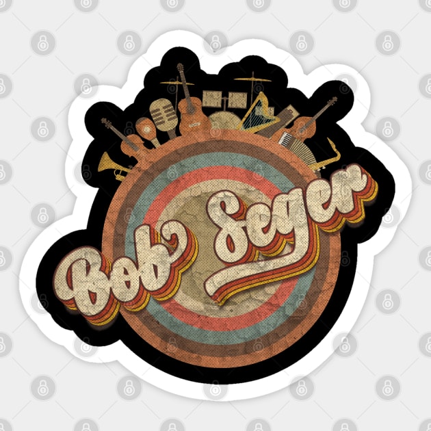 Tour Music Designs Vintage Retro - Bob Seger Sticker by kumurkumur